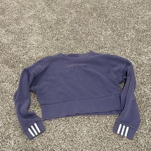 Cropped purple oversized sweatshirt